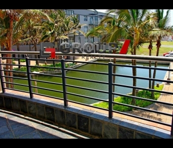 Balcony with views over water way