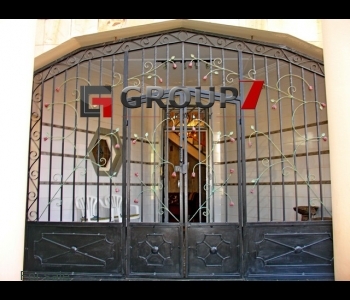 Grand wrought iron entrance