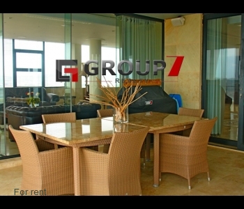 Balcony with braai and entertainment area