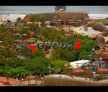 Views from balcony overlooking Ushaka Marine world and the Indian ocean